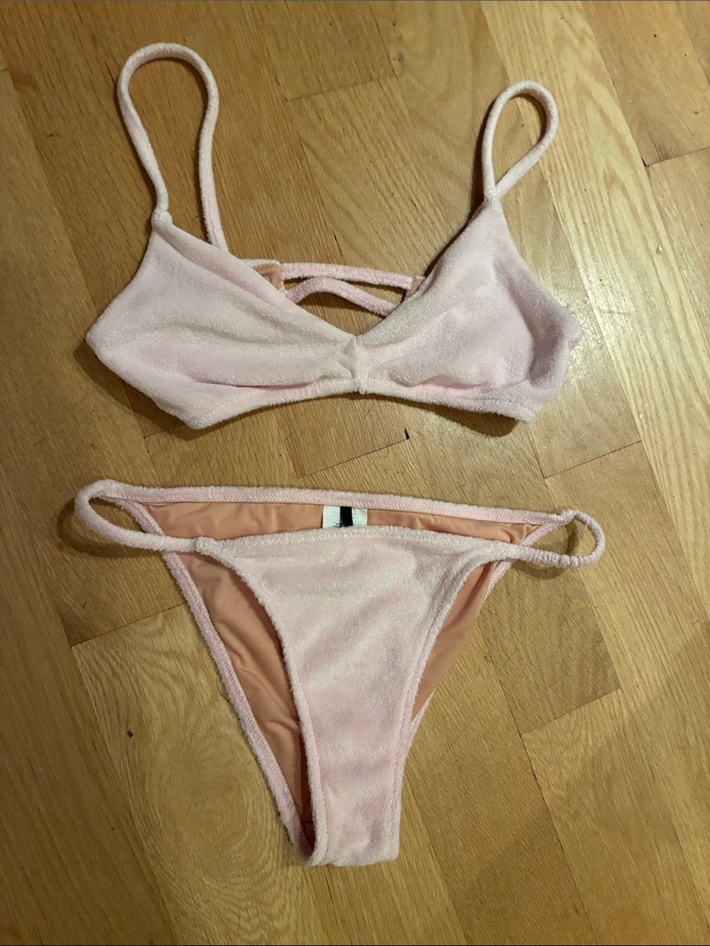 J. Crew Light Pink Terry Cloth Bikini Set
